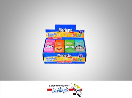 [7450009591895] BORRADOR ESCOLAR C/MOTIVOS ANIMALES UND MARCA MERLETTO   
