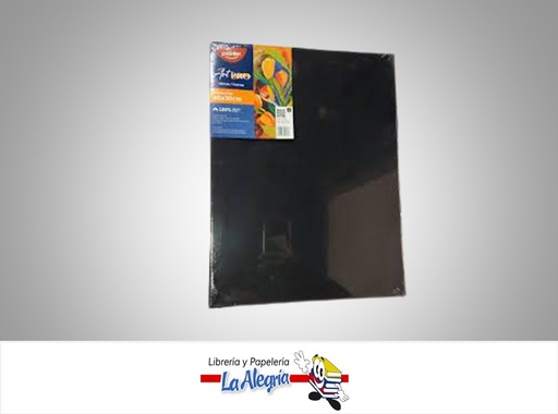 [7450112686556] LIENZO Y CABALLETE SET 30X40 CM NEGRO MARCA MERLETTO
