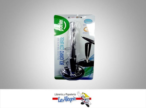 [7453010002282] BOLIGRAFO CON BASE AUTOADHESIVO CON CADENA 20024TBP NEGRO UND MARCA POINTER
