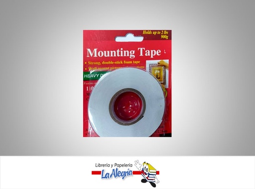 [7453010008857] CINTA ADHESIVA D/CARA 19MM MT110 BLANCA MARCA MOUNTING TAPE   