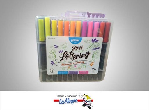 [7453010015831] MARCADOR LETTERING X 24 COLORES MARCA POINTER   WC-2212-24