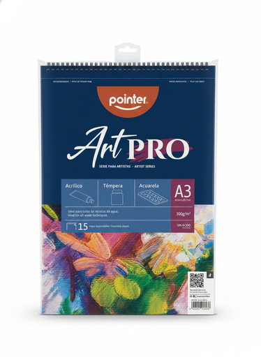 [7453010016937] BLOCK DIBUJO ESPIRAL ART PRO A3 42X29.7 CM 300G 15 HOJAS MARCA POINTER