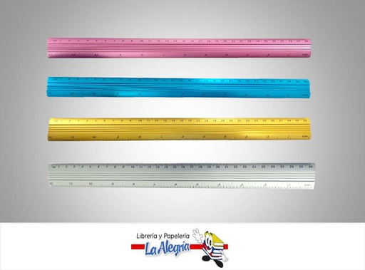 [7453010030339] REGLA ALUMINIO 30CM COLOR MARCA POINTER   