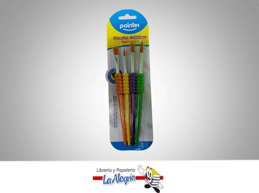 [7453010039462] PINCEL MANGO CORTO SET 4 PZA. AB2104 MARCA POINTER   
