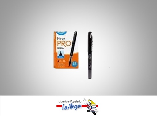[7453010076689] BOLIGRAFO FINE PRO EXTRA SUAVE 0.5MM RP2104BK MM NEGRO UN MARCA POINTER