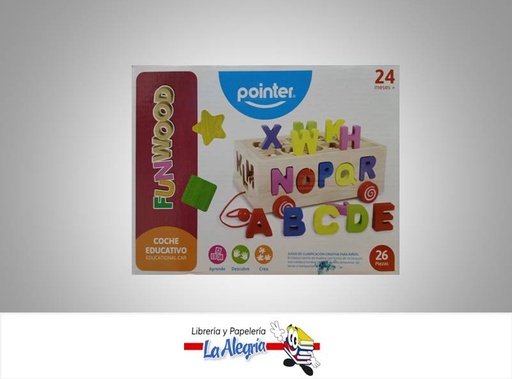 [7453010092719] CARRO CON LETRAS POINTER 26 PIEZAS DIDACTICO MARCA POINTER