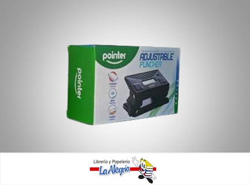 [7453038410595] PERFORADORA 2 HUECOS WD203C 7-8CM AJUSTABLE 15 HOJAS MARCA POINTER