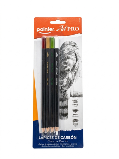 [7453038412506] LAPIZ CARBONCILLO CP-2247 SET DE 4 MARCA POINTER