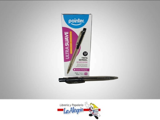 [7453038414517] BOLIGRAFO RETRACTIL SEMI GEL BP3010N 1.0 MM UND MARCA POINTER