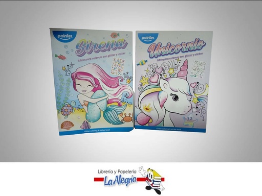 [7453038422987] CUADERNO PARA COLOREAR CON ESCARCHA Y STICKERS MARCA POINTER