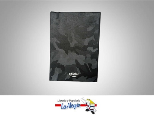 [7453038423854] LIBRETA NOTA CON LIGA 21X14 CM NEGRA MARCA POINTER   