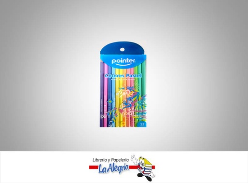 [7453038430593] LAPICES DE COLORES HCP12; 12 COLORES PASTEL MARCA POINTER