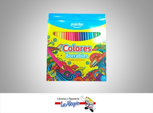 [7453038432917] LAPICES DE COLORES BORRABLES CPP-24; 24 U MARCA POINTER
