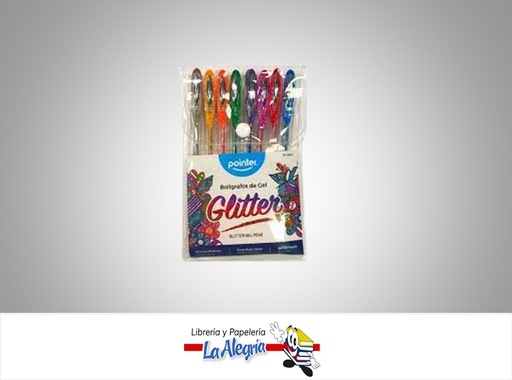 [7453038433181] BOLIGRAFO GEL ESCARCHADO PUNTA MEDIA GP2208G 1.OMM 8 COLORES MARCA POINTER
