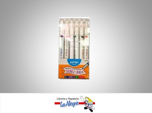[7453038436960] MARCADOR DOBLE LINEA 6 UNIDADES MARCA POINTER