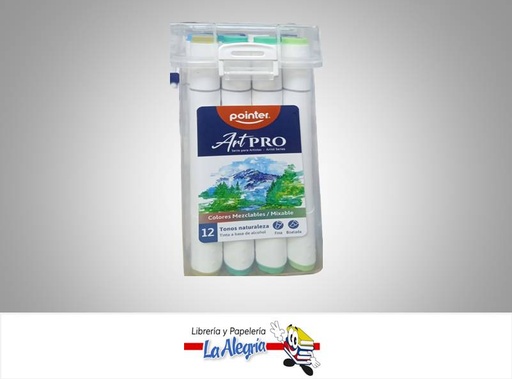 [7453038439961] MARCADOR COLORES MEZCLABLES AHC12PS; 12 UND TONOS NATURALES MARCA POINTER