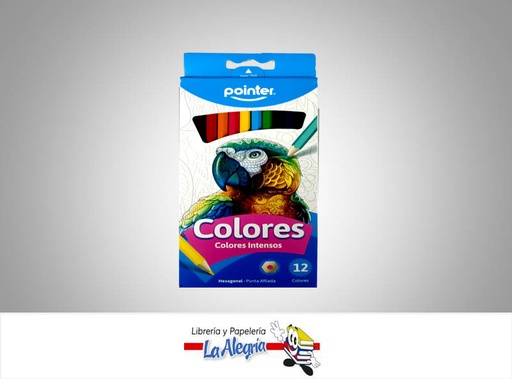 [7453038454018] LAPICES DE COLORES INTENSO HEXAGONALES BT-HCP-12; 12 COLORES MARCA POINTER
