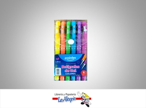 [7453038455510] BOLIGRAFO GEL 1.0 MM 6 COLOR BP18056 MARCA POINTER   