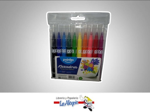 [7453038468299] MARCADOR BRIGHT COLOR PUNTA REDONDA 10 UND MARCA POINTER