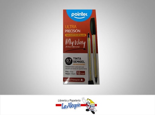 [7453038472876] BOLIGRAFO SEMIGEL ULTRA SUAVE BP6007N 0.7 MM NEGRO UND MARCA POINTER