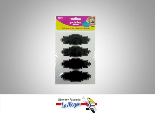 [7453038480826] SET DE ETIQUETA ADHESIVA IDENT NEGRO 8U MARCA POINTER   