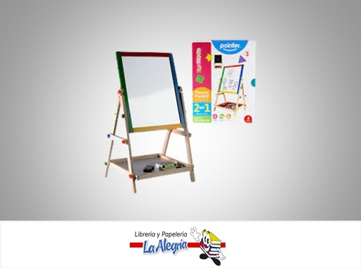 [7453038486521] PIZARRA PORTATIL 2 EN 1 35X65CM BLANCO/NEGRO MARCA POINTER