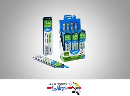 [7453038492928] MINA 0.5MM PL052B; 2B ENVASE 20 PIEZAS MARCA POINTER