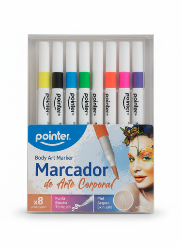 [7453038494496] MARCADOR ARTE CORPORAL 8 COLORES FP211 MARCA POINTER