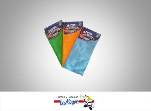 [7453038498050] PAÑO MICROFIBRA 3 COLORES MARCA MATRIX