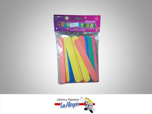 [7453038498548] PALETA FOAMI 150X20MM MULTICOLOR 50UND MARCA CRAFT MATERIAL   