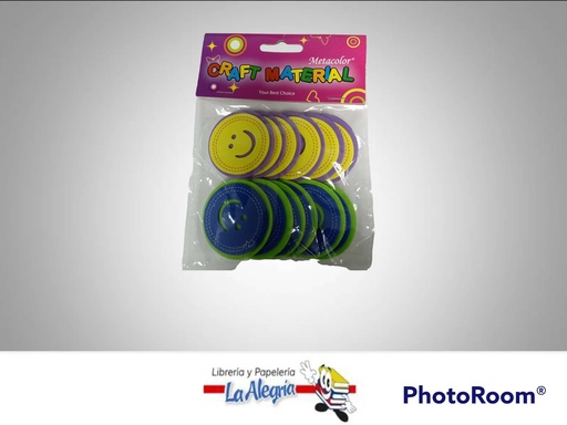 [7453038498555] FIGURA DE FOAMI CARITA FELIZ AUTOADHESIV MARCA METACOLOR   