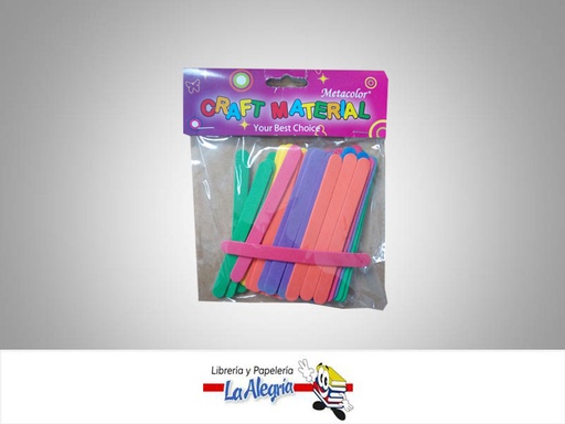 [7453038498753] PALETA FOAMI 130X10MM MULTICOLOR 50UND MARCA CRAFT MATERIAL   