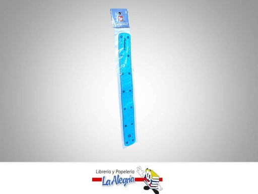 [7453078516523] REGLA FLEXIBLE 30CM TRANSPARENTE MARCA POINTER   