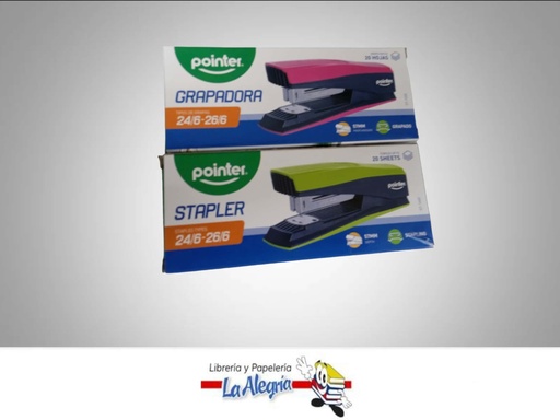 [7453078528014] ENGRAPADORA ESCRITORIO 26/6-24/6 LIS 20 HOJAS NEON MARCA POINTER