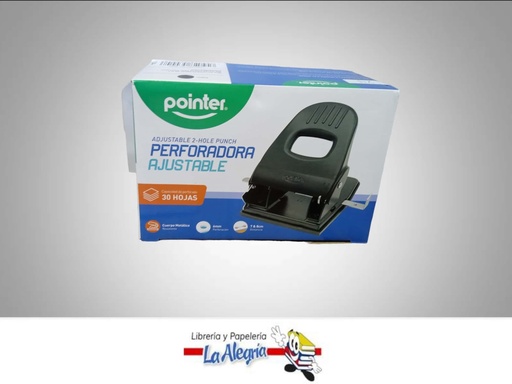 [7453078530048] PERFORADORA 2 HUECOS 7-8CM 30 HOJAS MARCA POINTER   
