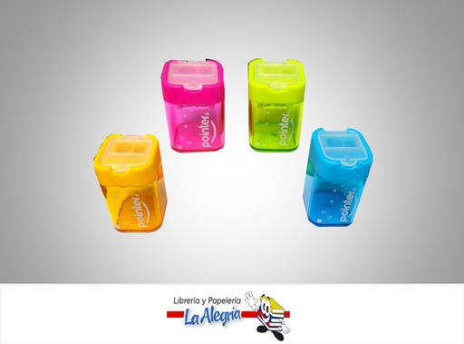 [7453078547664] SACAPUNTA CON DEPOSITO DOBLE SH17505; 4 COLORES MARCA POINTER