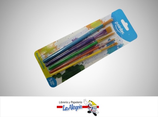 [7453078547800] PINCEL MAGO CORTO SET 5 PZA AB17604 MARCA POINTER   