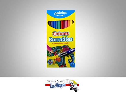 [7453078548043] LAPICES DE COLORES BORRABLES CPP12; 12 U MARCA POINTER   
