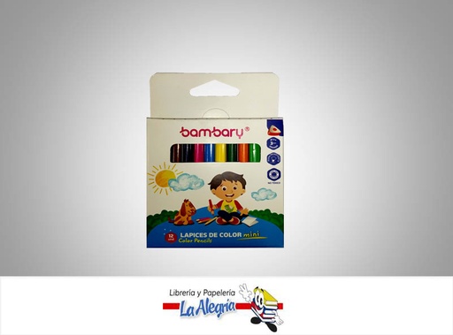 [7453086108727] LAPICES DE COLORES 205-1520/105 12 COLORES TRIANGULARES CORTO MARCA BAMBARY