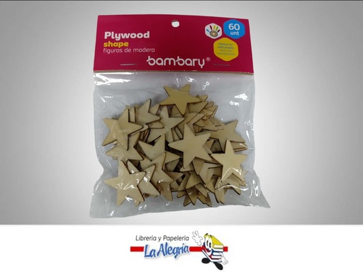 [7453086113783] FIGURA ESTRELLAS MADERA 60 UND MARCA BAMBARY   