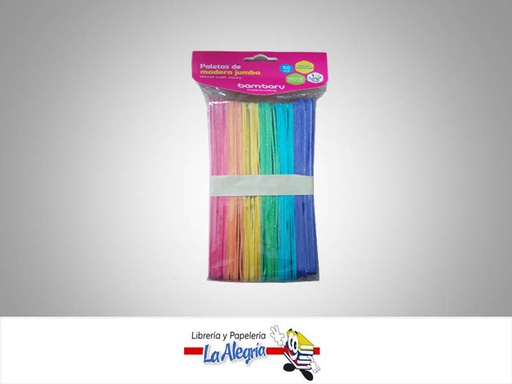 [7453086114742] PALETA MADERA 200X24XMM MULTICOLOR 50UND MARCA BAMBARY