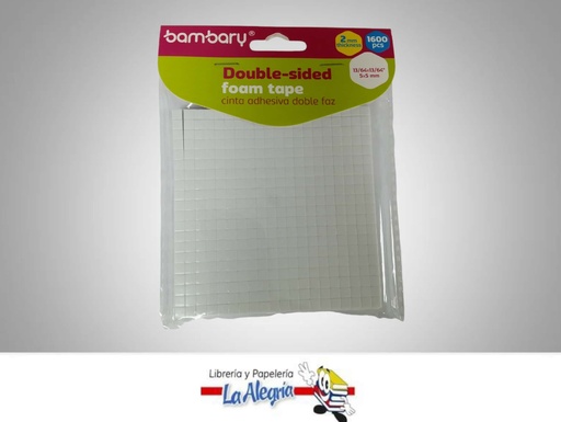 [7453086115091] CINTAS ADHESIVA DOBLE FAZ 13/64X13/64 MARCA BAMBARY   