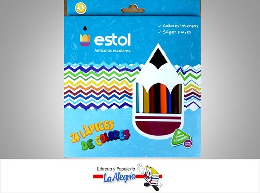 [7453091306989] LAPICES DE COLORES 24 3MM COL TRIANG MARCA ESTOL   