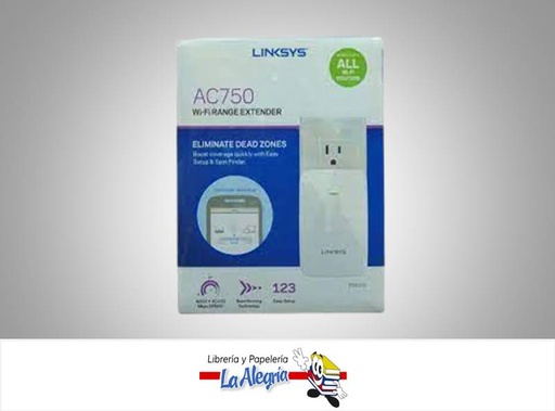 [745883739363] EXTENSOR DE SENAL WIFI AC750 BLANCO RE62 MARCA LINKSYS   