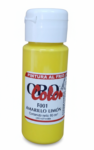 [7590015000322] PINTURA AL FRIO F001 60CC AMARILLO LIMON MARCA ORO COLOR   