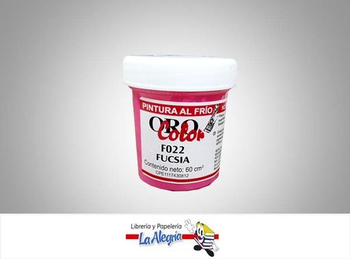 [7590015000537] PINTURA AL FRIO 60CC F022 FUCSIA MARCA ORO COLOR   