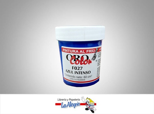 [7590015000582] PINTURA AL FRIO 60CC F027 AZUL INTENSO MARCA ORO COLOR   