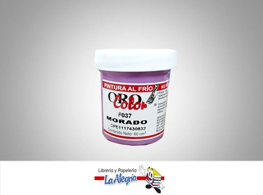 [7590015000681] PINTURA AL FRIO 60CC F037 MORADO MARCA ORO COLOR   