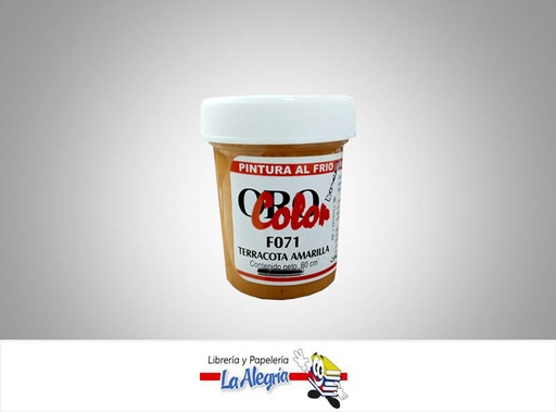 [7590015001022] PINTURA AL FRIO 60CC F071 TERRACOTA AMARILLA MARCA ORO COLOR