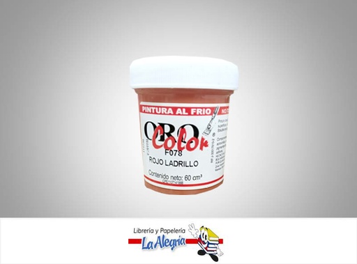 [7590015001091] PINTURA AL FRIO 60CC F078 ROJO LADRILLO MARCA ORO COLOR   